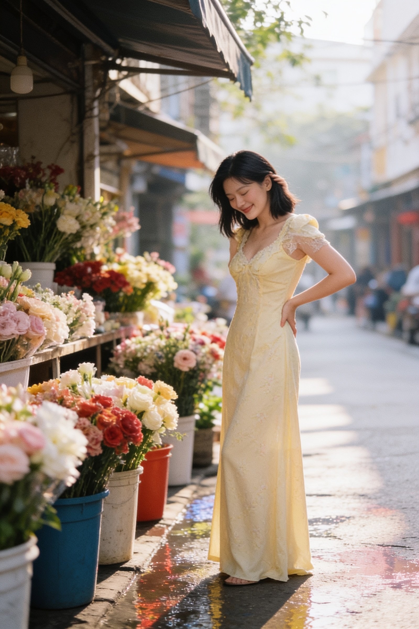 Váy lụa Fly Dress vàng gà, ảnh minh hoạ