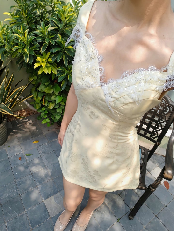 Váy Fly Dress vàng gà bản ngắn, ảnh 2