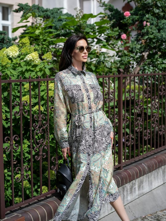 Đầm Voan Hoa Dáng Dài